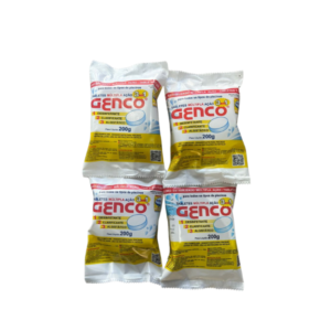 Pastilha de cloro Genco 200g multipla ação 3em1 para piscina (4 pastilhas) - Genco