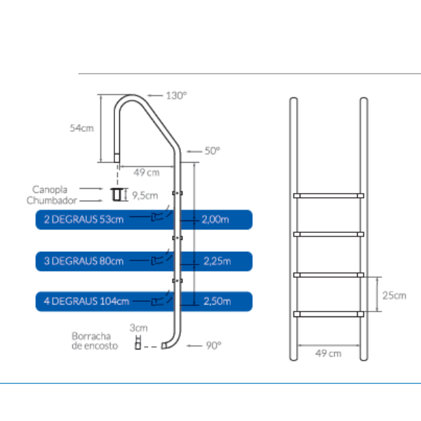 Escada completa 2 Degraus -Netuno - Imagem 4